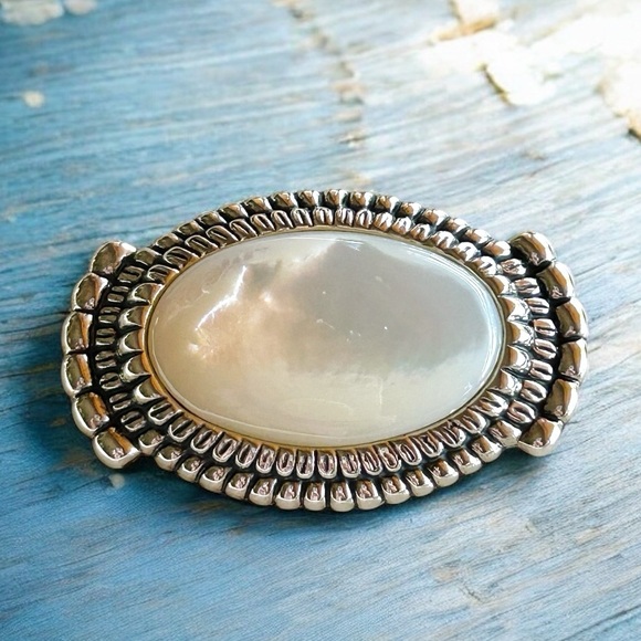 ✨ Carolyn Pollack Relios 925 Sterling Silver Mother of Pearl Pendant Brooch ✨ - Picture 1 of 15